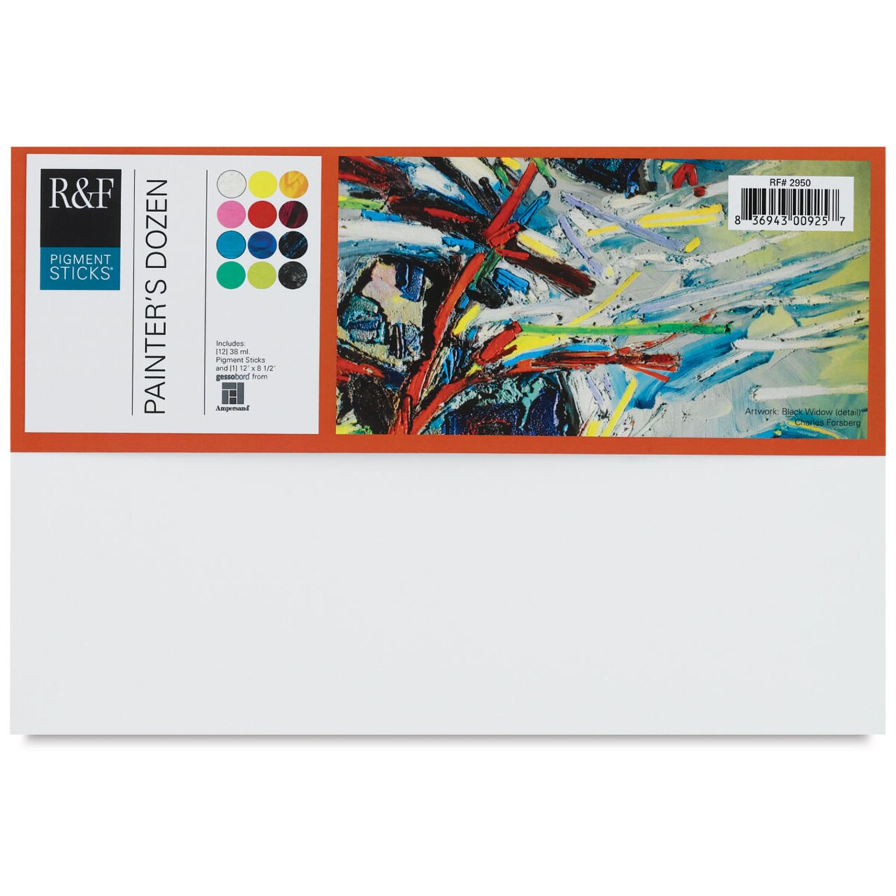 R&F Pigment Sticks - Set of 12 with Gessobord, Painter's Dozen, 38 ml